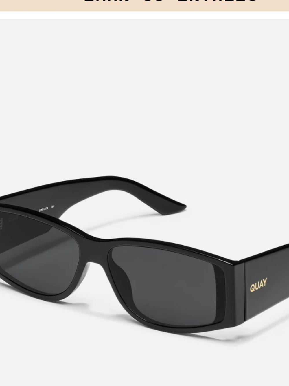 Quay Australia Black Rectangular Sunglasses Not My Fault in Black/Smoke